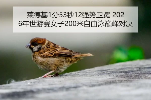 莱德基1分53秒12强势卫冕 2026年世游赛女子200米自由泳巅峰对决
